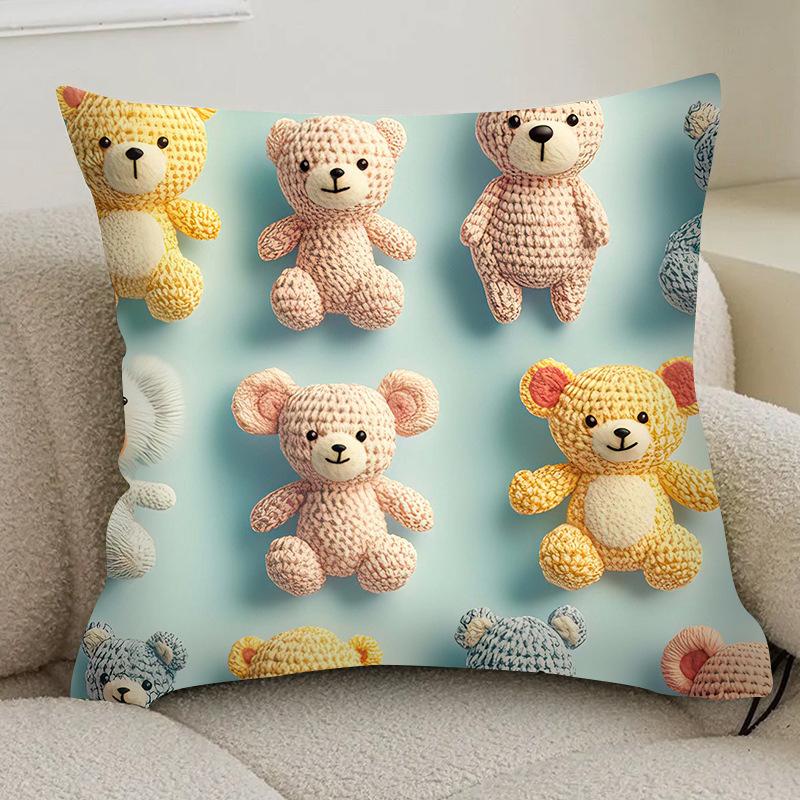 

Summer Ice Silk Breathable 3D Digital Printed Pillow Case Fashionable Simple Living Room Sofa Backrest 45*45cm