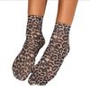 Summer Single Shoes Short Stockings High Elastic Comfortable Breathable Ultra Thin Leopard Large Flower Print Short Socks