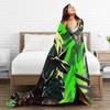 Warm Soft BlanketBoy Girl Travel Zoros Side view Green flame Throw Blanket Flannel Bedspread For Couch Chair Sofa Bed Cover