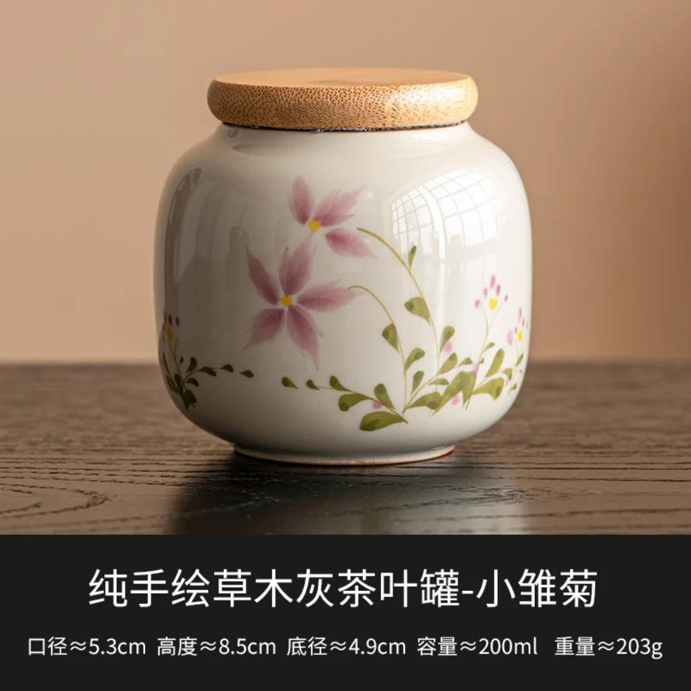 Barattolo Europeo in Ceramica con Coperchio Fiori Dipinti a Mano per Decorazione Tavolo Contenitore Ermetico per Tè Dispenser per Cereali da Cucina