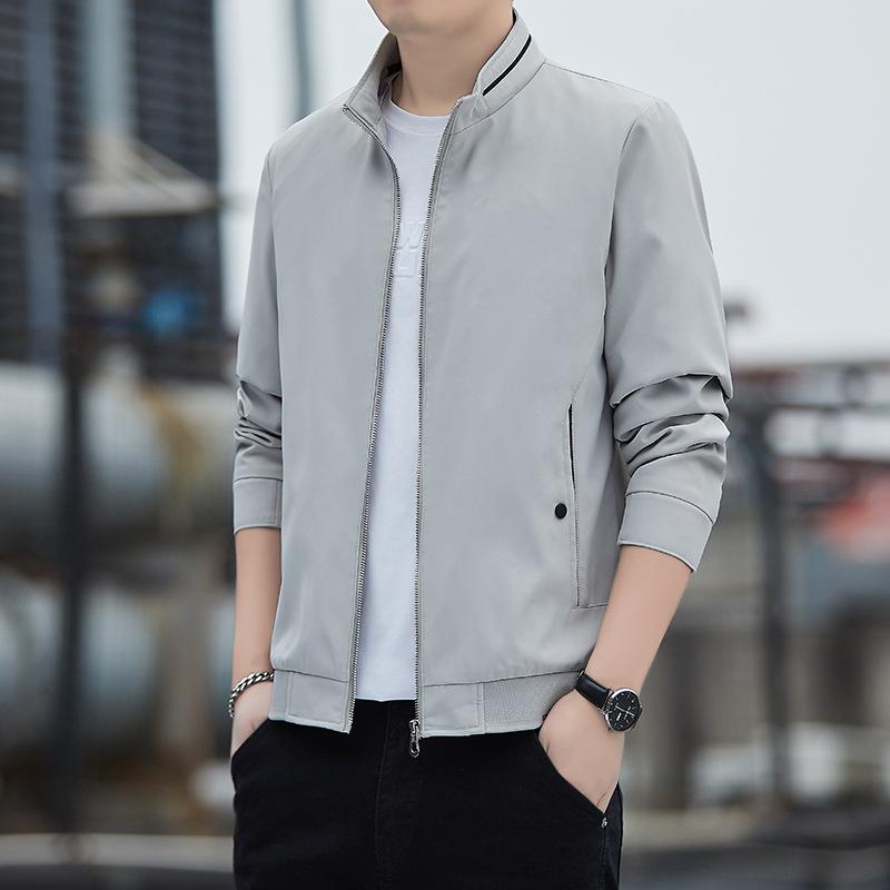 

Jacket men s color blocking 2025 autumn and winter new men s youth windproof fashion casual top jacket trend 5XL світло-сірий колір