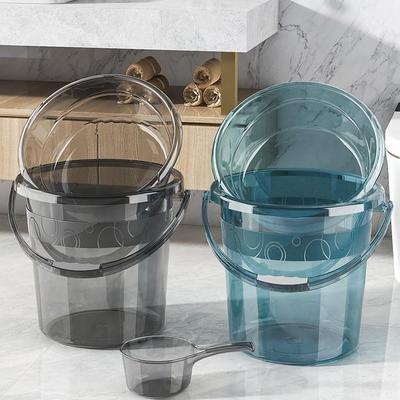 Transparent Thickened Plastic Water Storage Bucket for Bathing and Laundry, Handheld Design, Ideal for Student Dormitory or Household Use.
