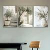 Leinwandposter, Retro Kunst Olivenbaum, Mediterrane Landschaft Wandkunst Drucke, Schlafzimmer Küche Flur Wanddekoration