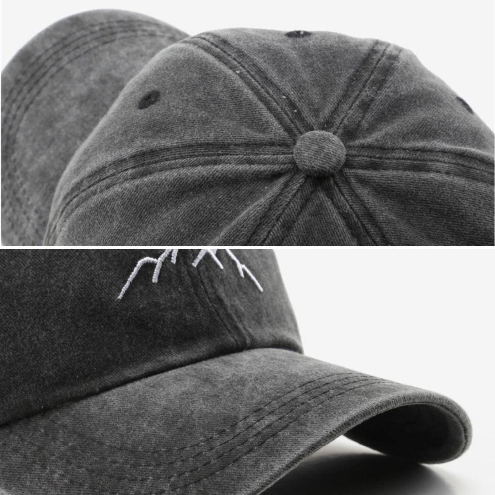 Washed Cotton Baseball Caps Mountain Embroidery Sunscreen Hats Unisex Trucker Hat  Summer