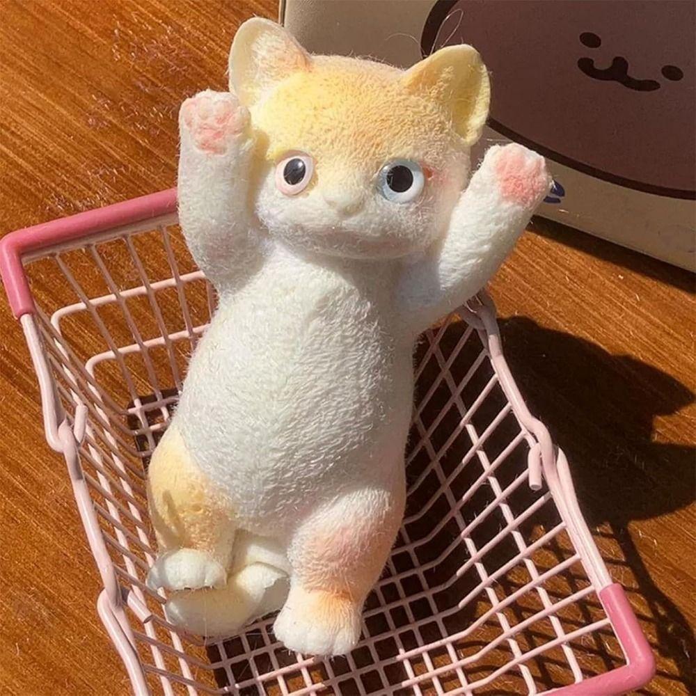 Relieving Stress Squeeze Toy Cute Cat Pattern Reducing Anxiety Squishy Cat Doll Soft Portable