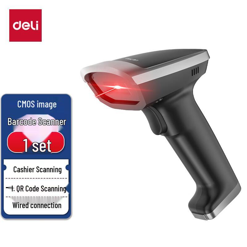 

Deli Wired 1.3MP Barcode Scanner for QR & 1D Codes