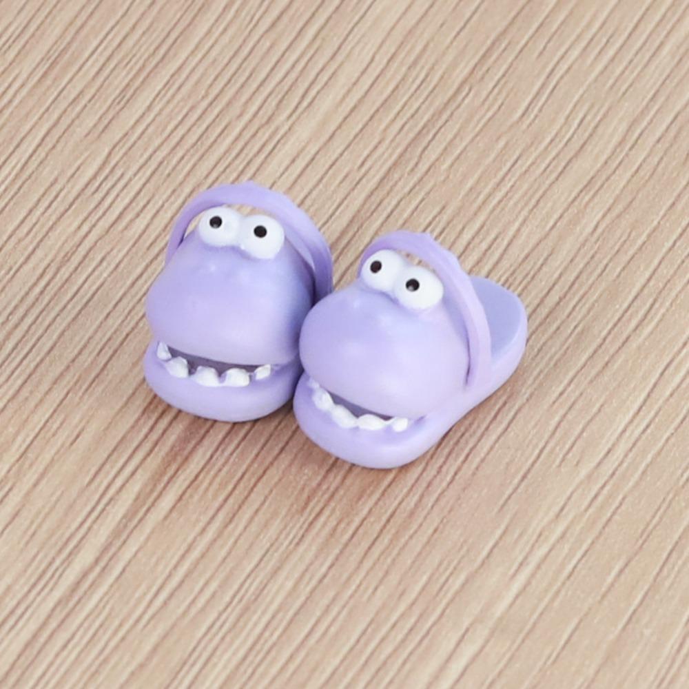 1 Pair Simulation Mini Dinosaur Slippers Round Toe Silicone Dinosaur Slippers  Children Toys