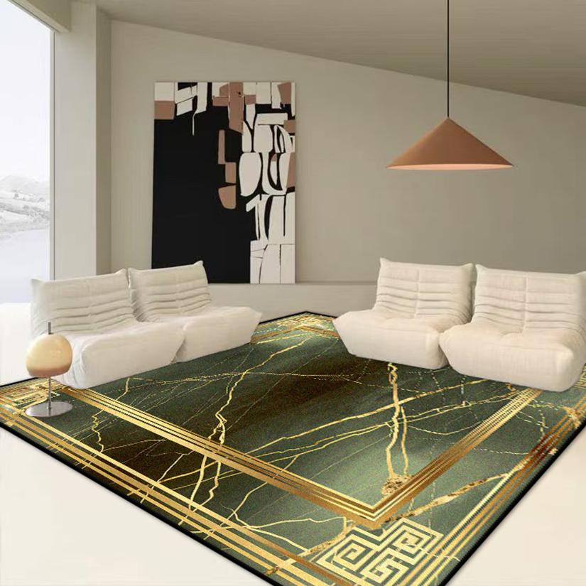 

Senior Marble Style Luxury Decor Rug for Living Room Non-slip Easy Clean Sofa Table Mat Big Size Soft Foldable Bedroom Carpet 60x90cm