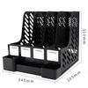 4 Column File Rack Holder Durable PP Material Desktop Organizer for Books Stationery Sundries School Office Desktop