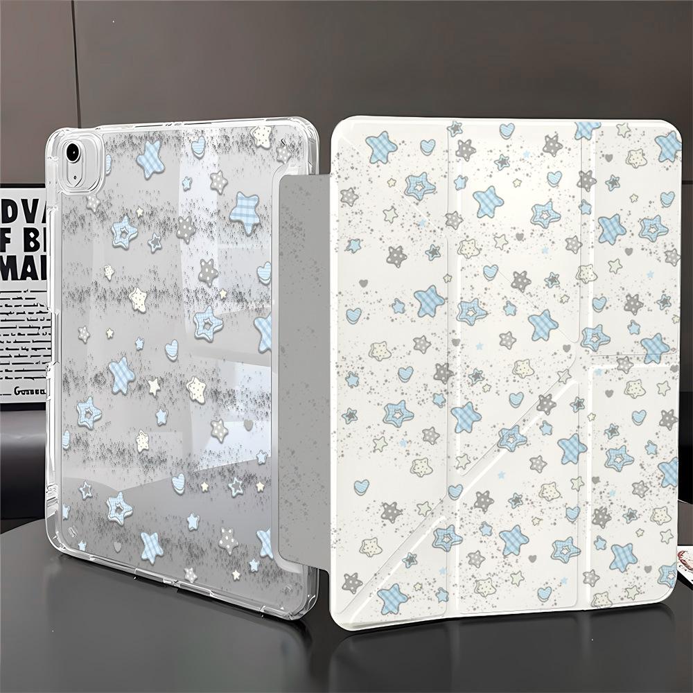 Applicable To iPad Pro 11 Blue Star Y Fold Sticker Flat Protective Case Acrylic 10.2 Inch All-Inclusive Simple
