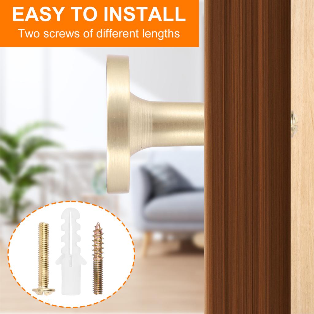 8Pcs Round Cabinet Knob Zinc Alloy Single Hole Door Handle Comfortable Grip Cupboard Handle Rustproof Easy to Install for Home