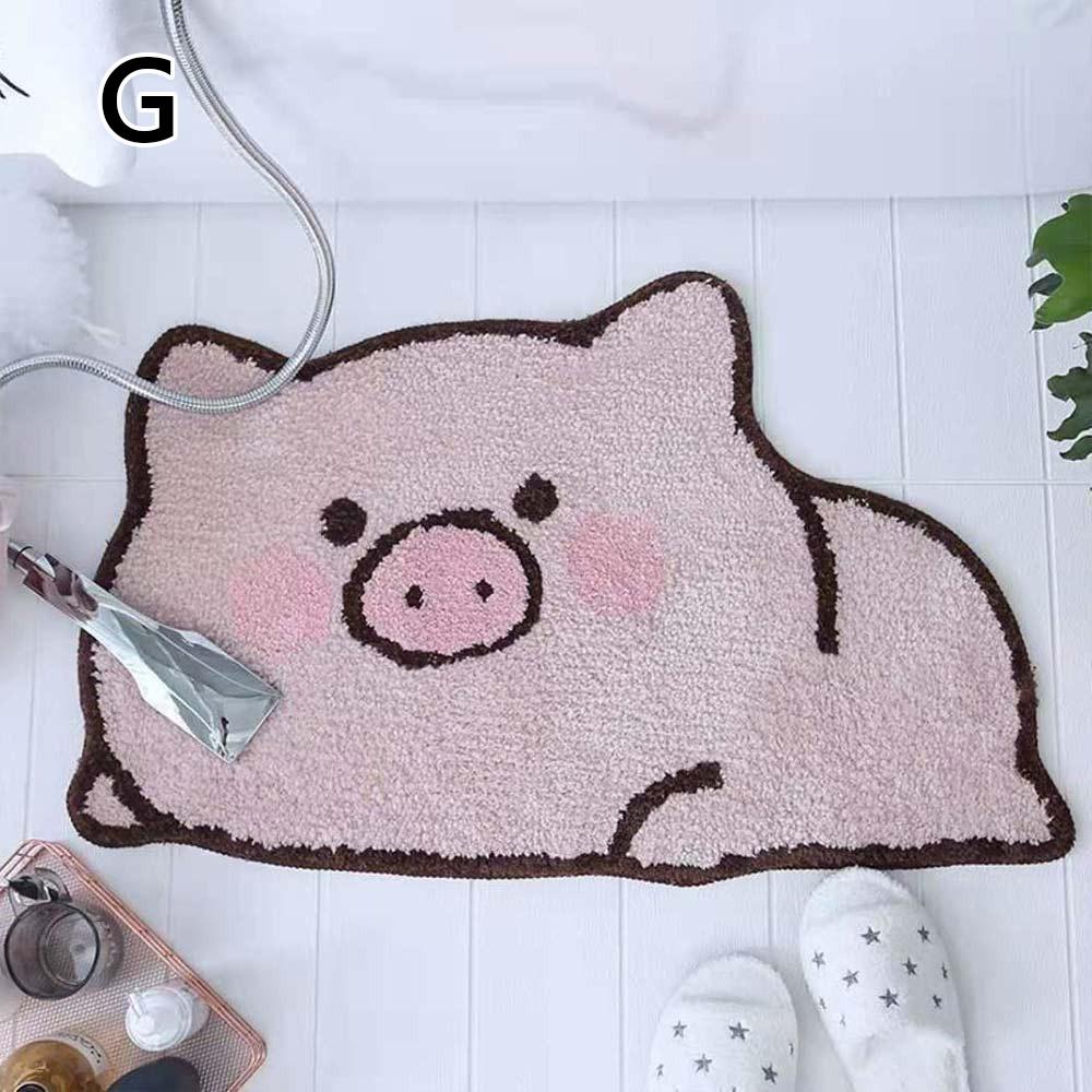 Plush Surface Cartoon Floor Mat Wear-resistant Bathroom Mat New Cashmere Floor Mat  Entrance Door