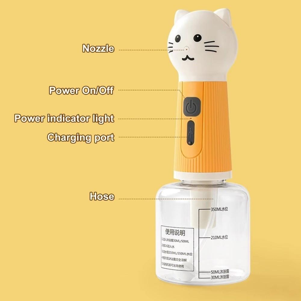 Cat Shape Pet Foaming Machine Automatic Cleaning Cat Soap Dispenser  Paw Spa Care
