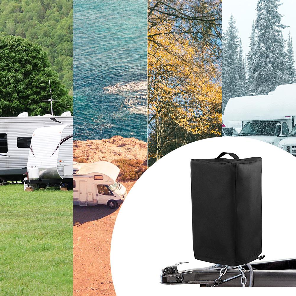 Electric Tongue Jack Cover Waterproof 600D Oxford Fabric for RV Trailer Jack Head Quick Installation No Tools Required