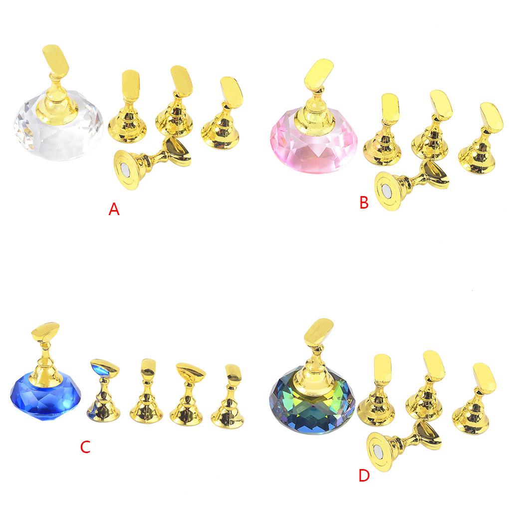 6pcs Tips Stand Holder Alloy Art Rhinestone Display Tip Holder Salon DIY Practice Manicure Tool