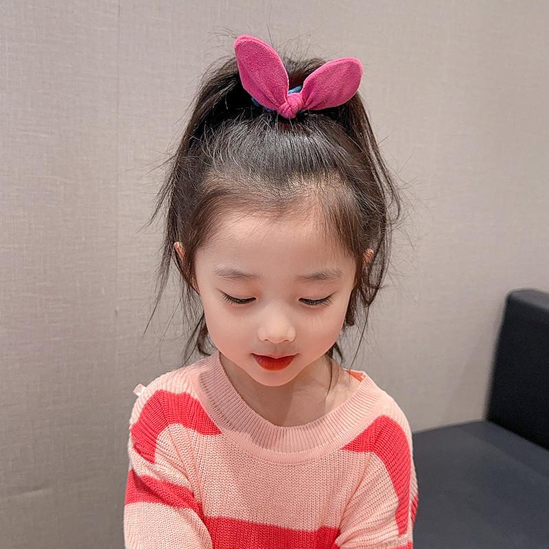 Cute Rabbit Ear Scrunchies Children Girls Gift Elastic Hair Rubber Bands Accessories Tie Hair Ring Rope Headdress Headwear