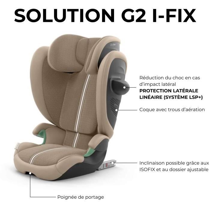Siège Auto Cybex Gold SOLUTION G2 I-FIX 3 À 12 Ans - Groupe 2/3 - 100 À 150 Cm Magic Black | Black