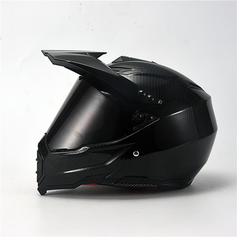 Carbon Fiber Texture ABS Full Face Helmet Motorcycle Off-road All Season Men Women