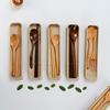 Natural Wooden Spoon With Box Handmade Wooden Fork Chopsticks Dinner Kit Kitchen Accessories