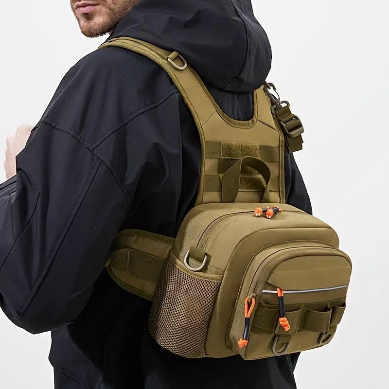 Fishing Lure Front Chest Vest Travel Backpack Camping Hiking Outdoor Cycling Mountaineering Gear Tackle Bag for Men Sac