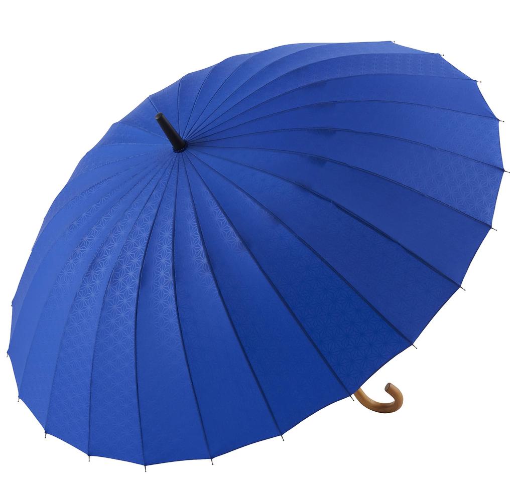 mabu Parasol Umbrella for Women Men Unisex 60cm 24 Ribs Lapis Navy Blue Long Umbrella Umbrella UV Protection Light Blocking Umbrella for Sun and Rain
