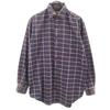 80s 90s Old Check Pattern Long Sleeve Shirt M Navy Outdoors Men's Used