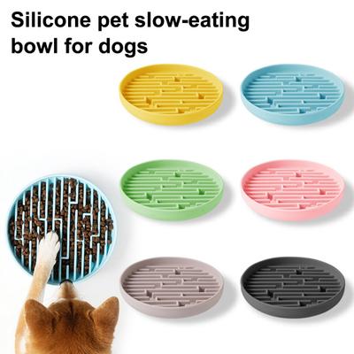 Silicone Dog Slow Feeder Bowl with Suction Cup Anti-Choking Non-Slip Puzzle Food Bowl for Dogs Cats Boredom Anxiety Relief