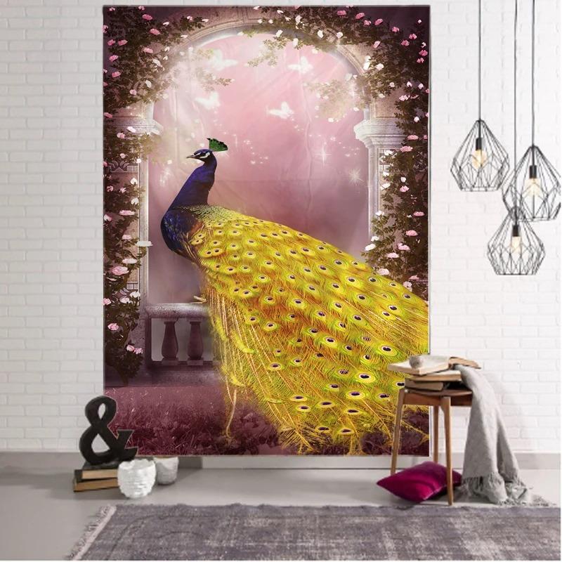 Păun de Pădure Pânză de Fundal Frumoasă Tapiserie pentru Decor de Perete Acasă Tapiserie pentru Birou, Living