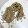 Japanese Style Pure Linen Scarf Long Women's Scarves Shawl Retro Flower Spot Printed Lady's Scarf Shawls