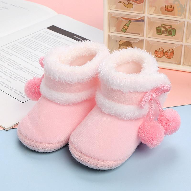 Babyschuhe mit weichen Sohlen zum Warmhalten 0-12 Monate alte Kinder Baby Kleinkind Männer und Frauen plus Samt Baumwolle Winter Socken und Schuhe