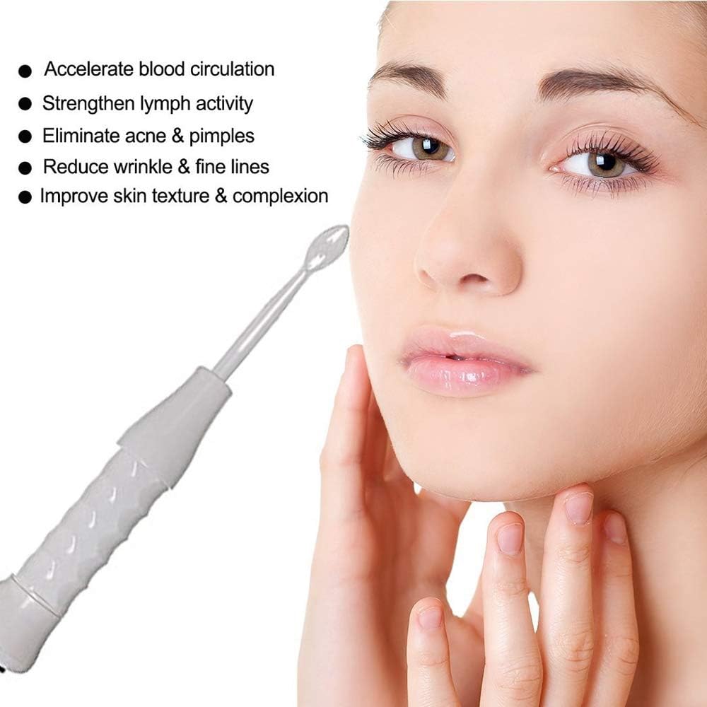 Skin Therapy Wand Portable Handheld High Frequency Skin Therapy Machine for Acne Treatment, Skin Tightening, Wrinkle Reducing