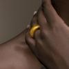 MamacitaSlay Classic 316L Stainless Steel 10mm Vertical Stripe Ring Waterproof 18K Gold Plated Jewelry Women's Elegant Ring Gift