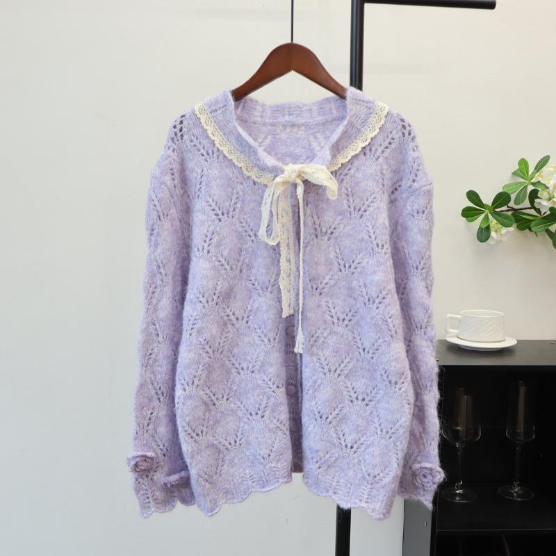 Autumn and winter new loose three-dimensional flower knitted cardigan lazy wind soft waxy temperament sweater jacket women