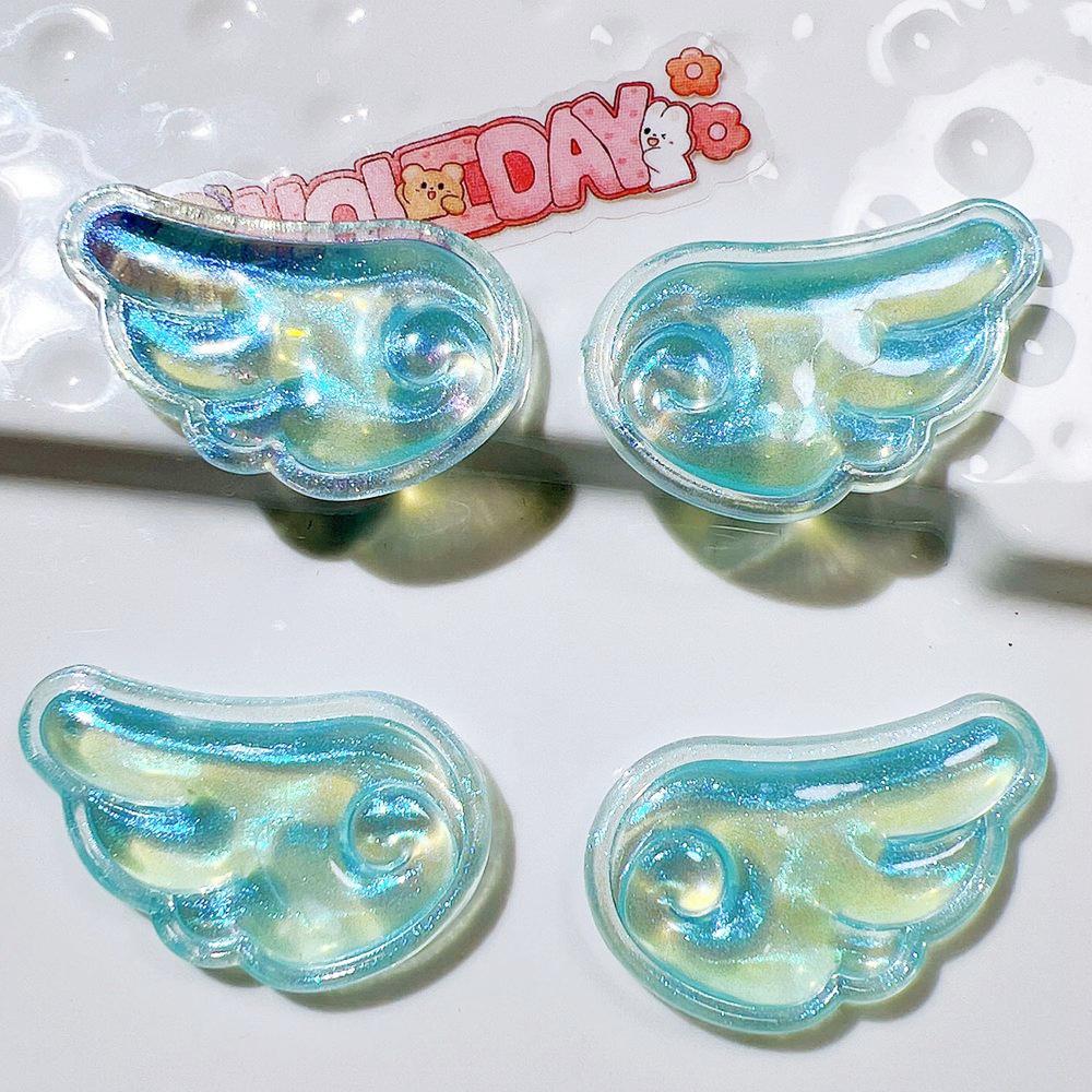10Pcs New Cute Colorful Shining Pearl Angel Wings Collection Flat Back Ornament Jewelry Bows Accessories