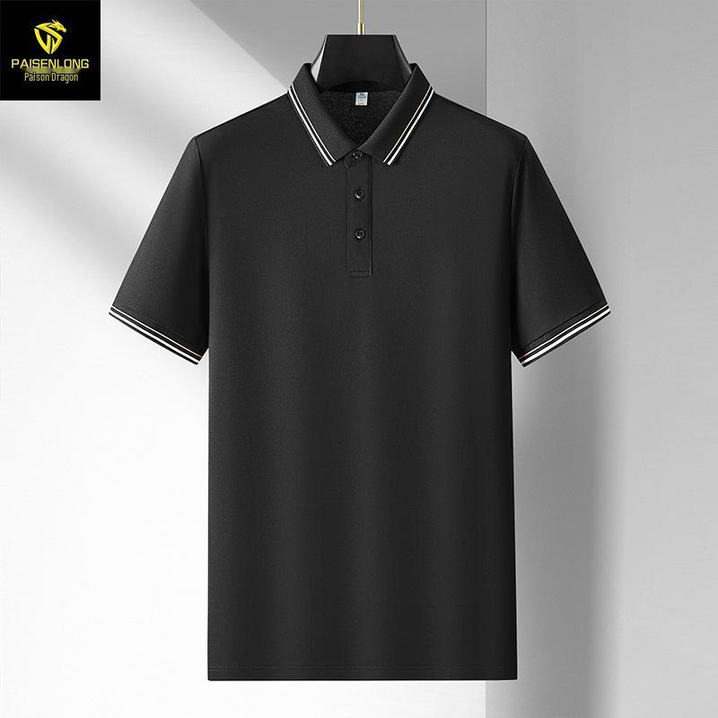 Python Dragon Polo Shirt: Logo Design with British Turn-Down Collar, Short Sleeves, Ideal for Workwear and Team Uniforms