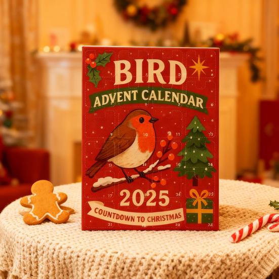 Weihnachts-Adventskalender Vogeldesign 24-Tage Countdown Dekoration Kinder Überraschungs-Advent