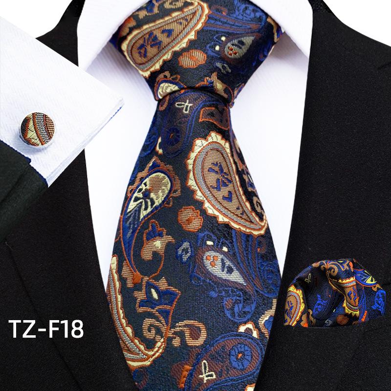 2025 Paisley Floral Men's Tie, Pocket Square & Cufflinks Set