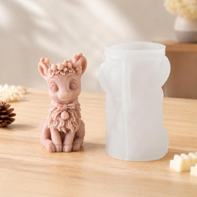 Winter Reindeer Candle Form, Christmas Silicone Craft Form for DIY Holiday Display and Home Handmade Projects Use