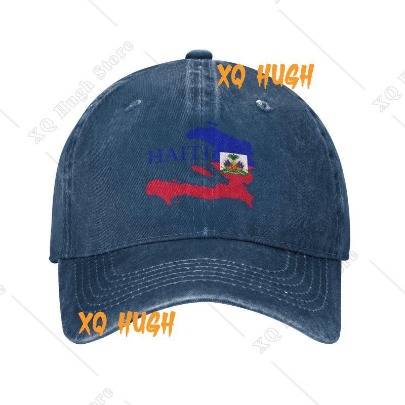 Custom Cotton Haiti Map Flag Baseball Cap Women Men Adjustable Dad Hat Sports