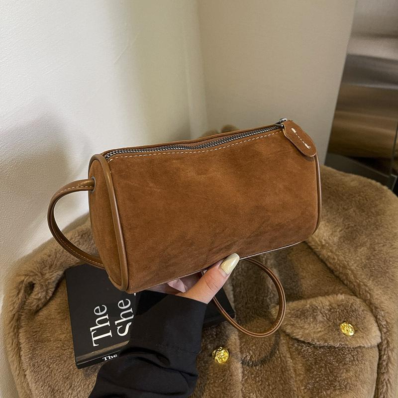 

Популярная в этом году нишевая цилиндрическая сумка женская новая ретро простая сумка сумка через плечо сумка-мессенджер коричневый