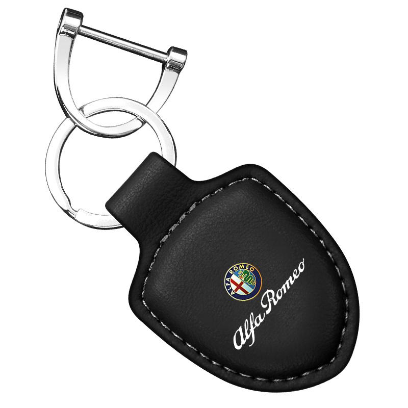 For Alfa Romeo 159 156 147 Mito Giulia Giulietta Tonale Accessoriess Car Shield Leather Keychain Key Ring Pendant Holder Gift