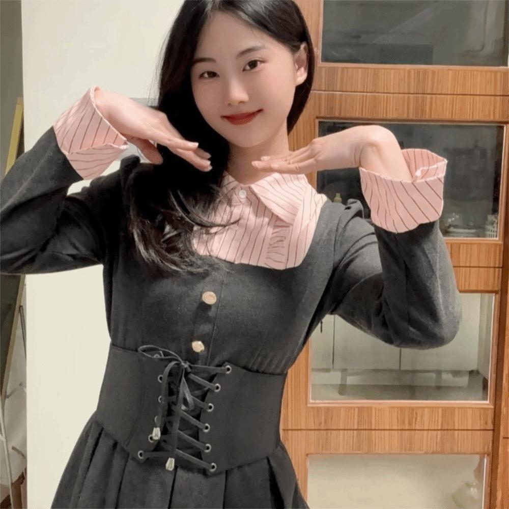 Elastic Wide Cummerbunds Solid Color Western Cowboy Belt Retro PU Leather Corset  Outfits