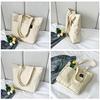 Deoway tote bag women men large capacity canvas A4 storage zipper shoulder strap plain. that can store size items. It features prevent items from out