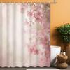 1pc Shower Curtain - Elegant Pink Floral Design with Soft Gradient Background for a Serene Bathroom Experience Waterproof