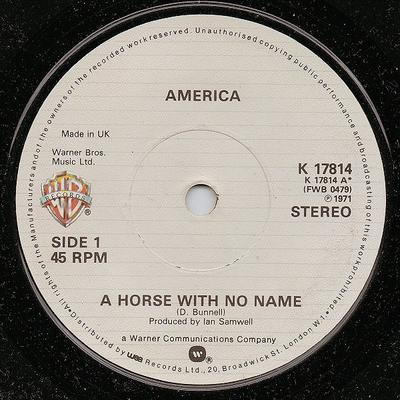 7-Zoll-Schallplatte AMERICA - A Horse With No Name K17814 Warner Bros. Re 1981 UK Rock Gebraucht