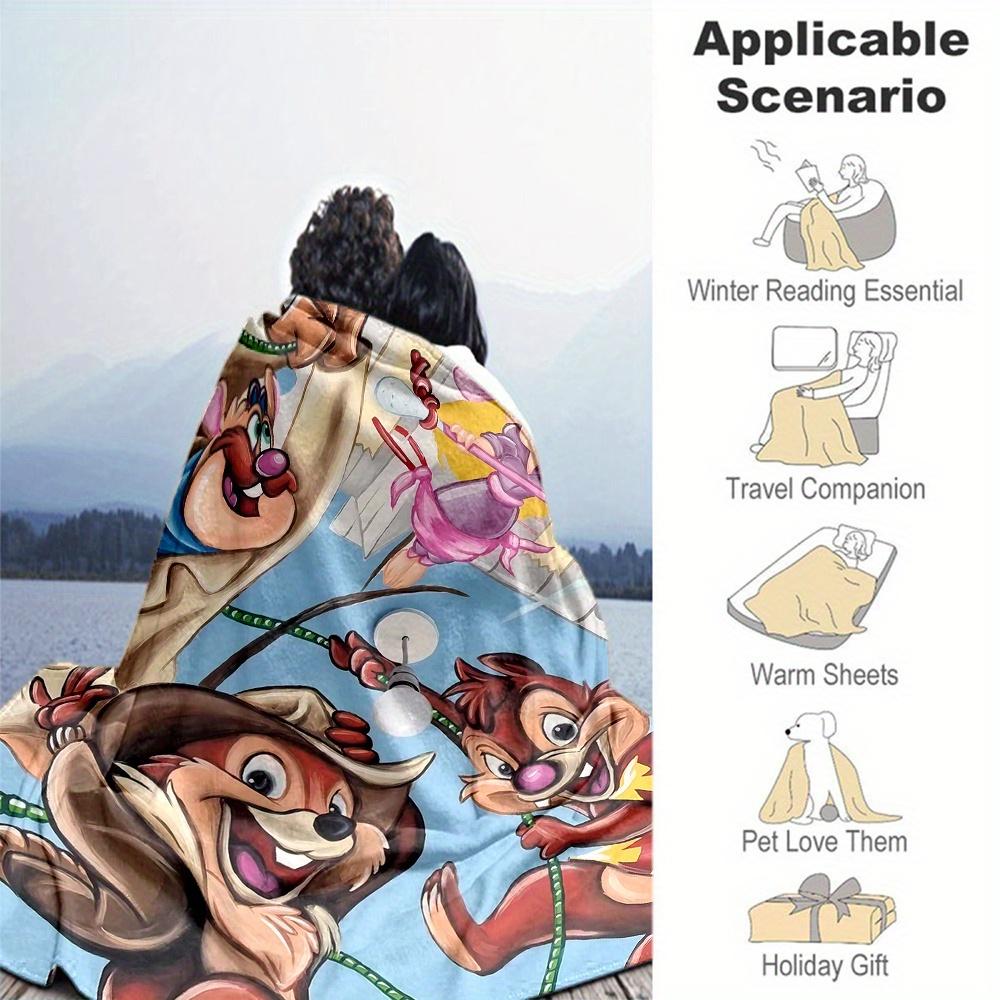 1pc, Chip 'n Dale and Friends Blanket Cute Home Decor for All Seasons Perfect Gift for Animal Lovers Soft Throw Blanket Ideal for