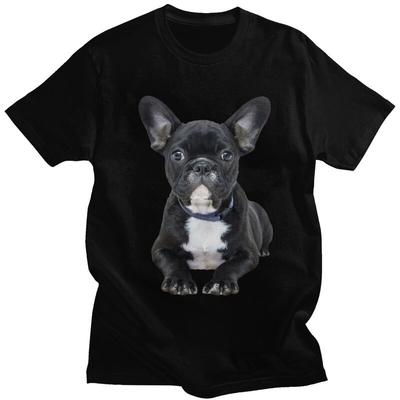 Custom French Bulldog T Shirt Men 100 Cotton Tshirt Frenchie Dog Tee Tops Streetwear Tshirt