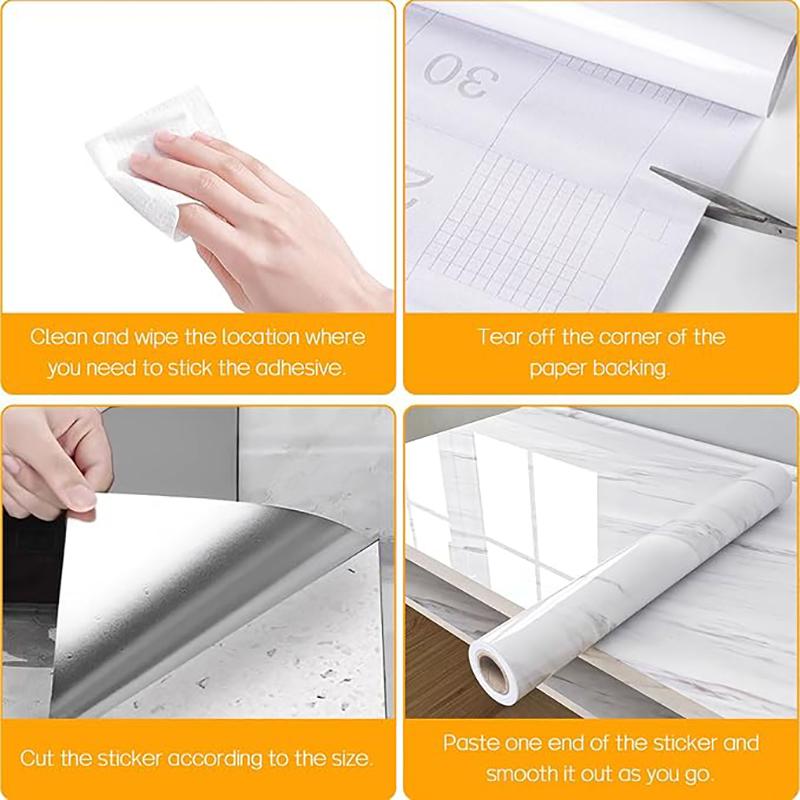55Cm Self-Adhesive Kitchen Cabinet Wall Cover Easy To Clean Adhesive Wall Cover Cooking Table Peeling Tape Sticker