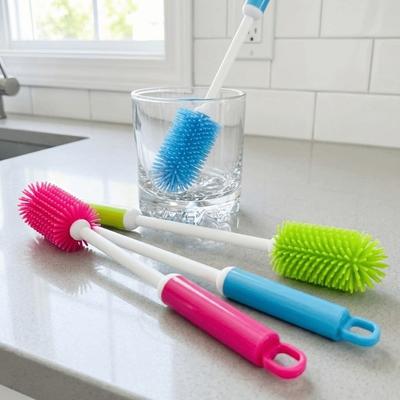 Soft Silicone Cup Brush Flexible Bottle Cleaner Stain Removal Cup Scrubber  Baby Bottle Washing