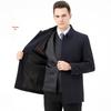 Men's 2025 Autumn/Winter Cotton Jacket with Detachable Liner - Casual Lapel Coat for Middle-Aged and Elderly